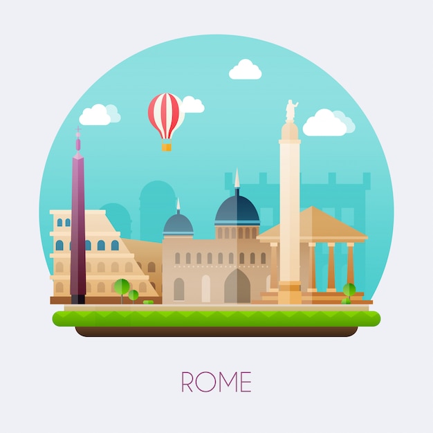 Ilustración De Roma Vector Premium 3489