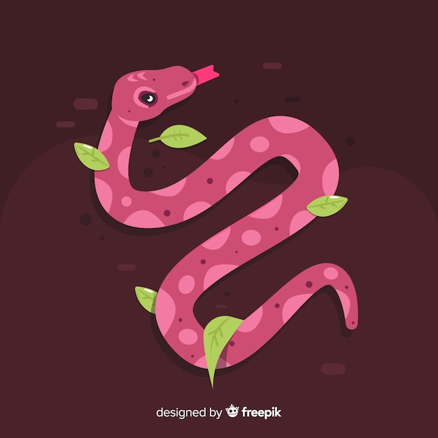 Ilustración De Serpiente Con Estilo Plano Colorido Vector Gratis