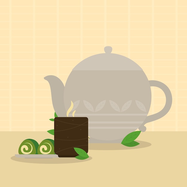 Ilustración De Té Matcha Vector Premium 0686