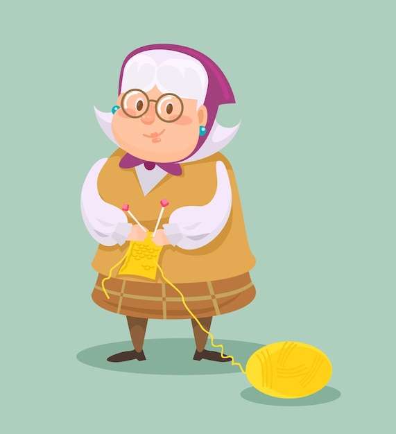 Ilustraci N De Tejer Abuela Vector Premium