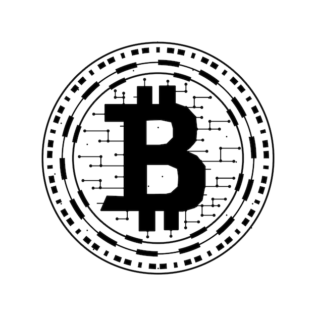 Ilustración De Vector Digital Bitcoin Sobre Un Fondo Blanco. Diseño De ...