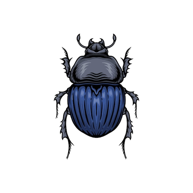 Ilustración de vector de escarabajo de mosca azul Vector Premium