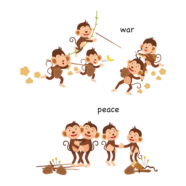 Ilustraci n de vector de guerra y paz opuesta vector premium