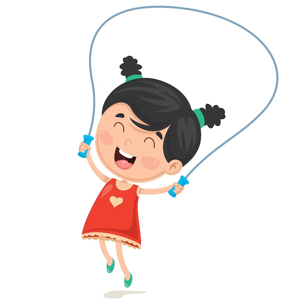 Ilustración de vector de kid skipping rope | Vector Premium