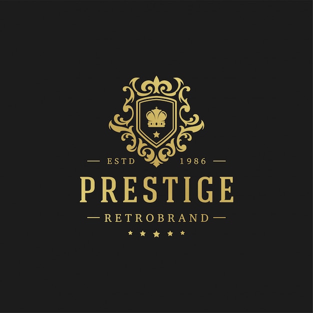 Ilustración de vector de plantilla de diseño de logotipo de lujo. Vector Premium