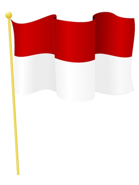 Ilustración Vectorial De La Bandera Indonesia Vector Premium