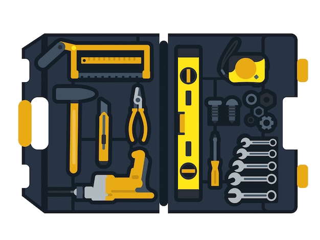 Ilustraci N Vectorial De Caja De Herramientas De Construcci N Vector Premium