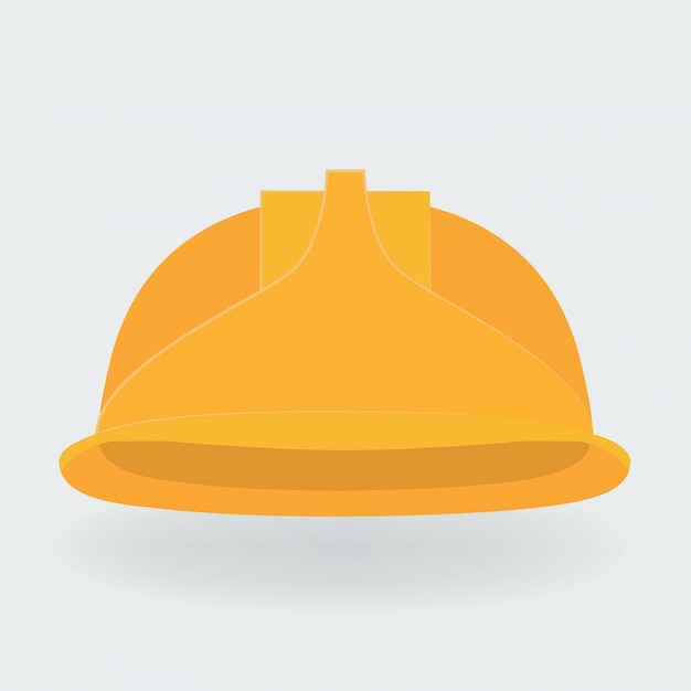 Ilustracion vectorial casco de construcción amarillo Vector Premium