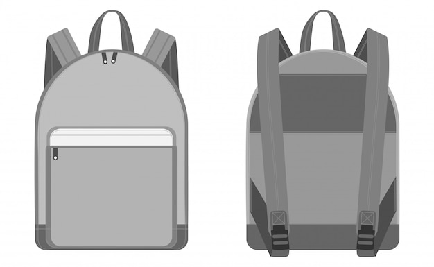 Ilustración Vectorial Mochila Bocetos Planos | Vector Premium