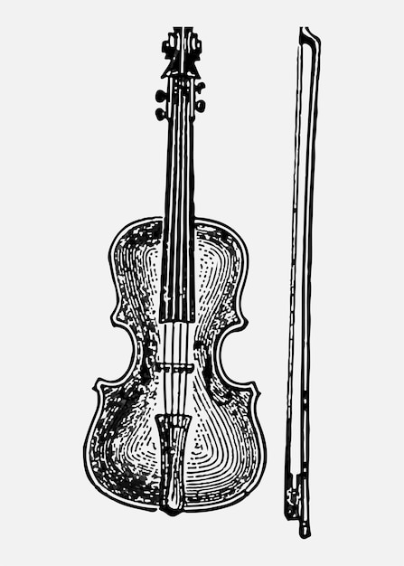 Ilustración de violín vintage Vector Gratis