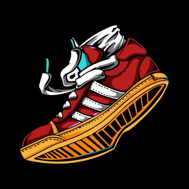 Ilustración de zapatillas de deporte en color zapatillas de deporte