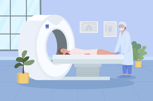 Imagen de resonancia magnética plana seguimiento sanitario diagnóstico de enfermedades