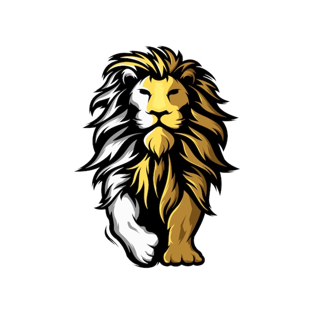 Impresionante logotipo del león mascota | Vector Premium