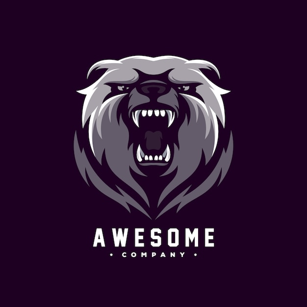 Impresionante oso logo diseño vectorial Vector Premium