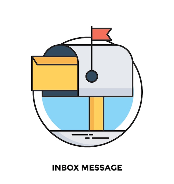 Inbox Message Flat Vector Icon Vector Premium