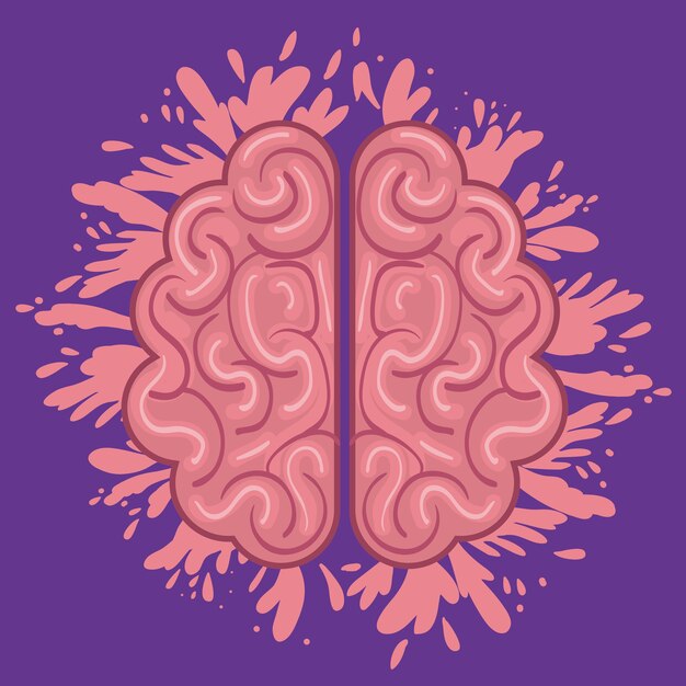 El Increíble Diseño De Ilustración Vectorial Aislado Cerebro Vector Premium