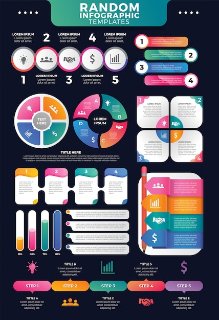 Infograf A Aleatoria Plantillas Para Marketing Vector Premium