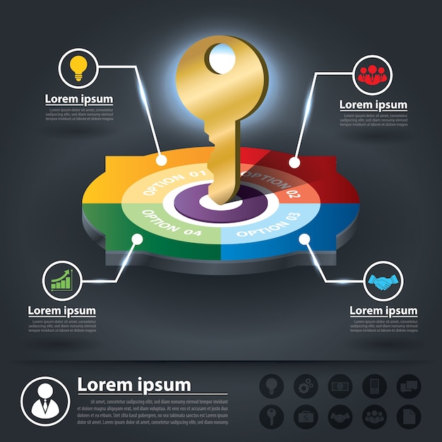 Infografía Circular De Los Factores De éxito Clave Vector Premium