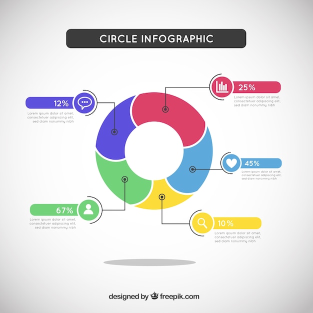 Infografía circulo en estilo colorido Vector Gratis