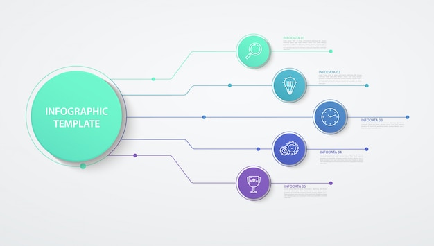 Infografia Circulos Opciones O Pasos Concepto De Negocio Diagrama De Bloques Grafico De Informacion Procesos De Grafico Circular Vector Premium