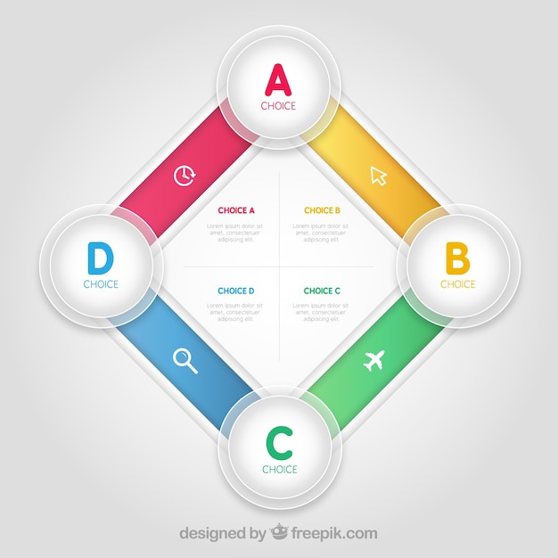 Infografía cuadrada colorida Vector Gratis