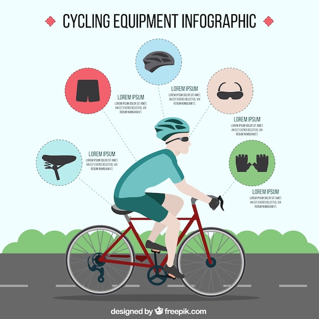 Infografía de equipamiento de ciclismo Descargar Vectores gratis