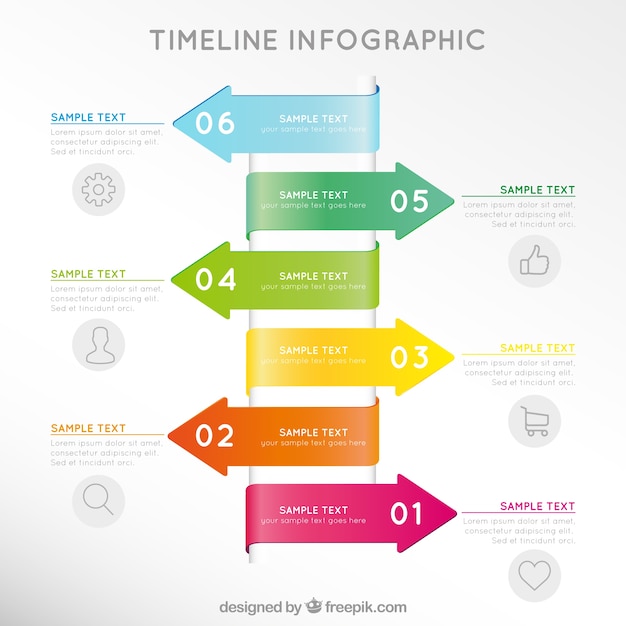 Infograf A De L Nea De Tiempo De Flechas De Colores Descargar