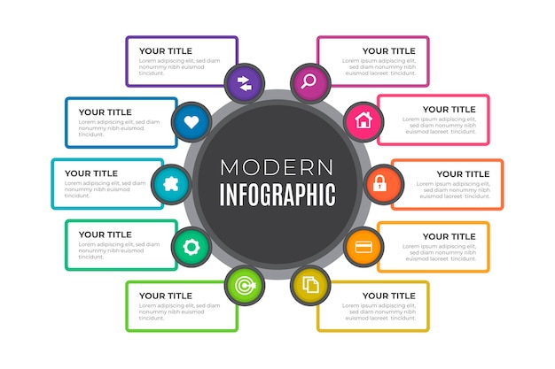 Infografía de diagrama circular plano Vector Gratis