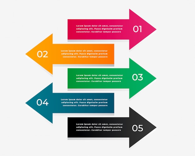 Infograf A De Flecha Con Cinco Pasos Vector Gratis