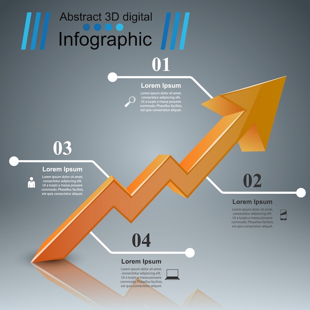 Infograf A Con Una Flecha Vector Premium