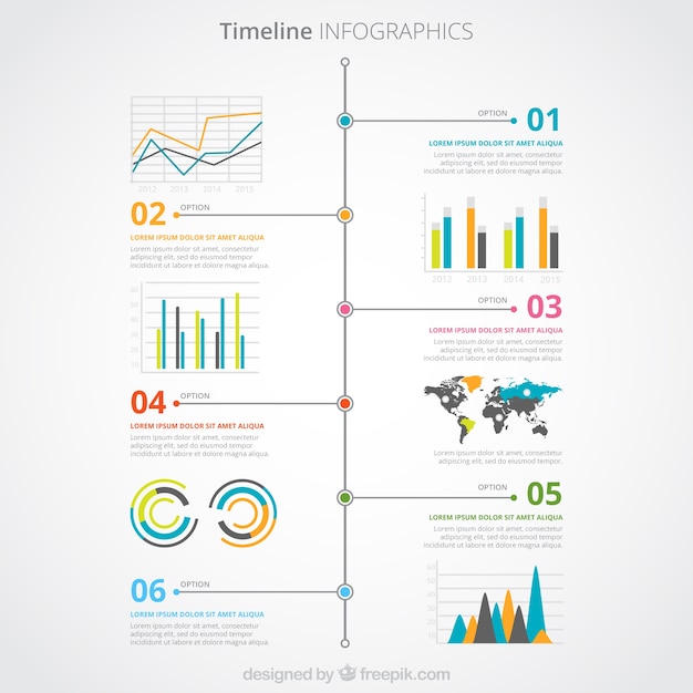 Infograf A L Nea Del Tiempo De Colores Descargar Vectores Gratis