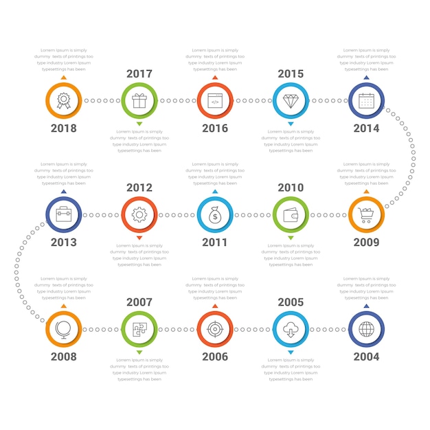 Infografía De Línea De Tiempo 15 Pasos Vector Premium 8433