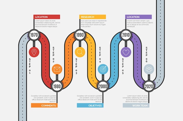 Infografía De Línea De Tiempo De Diseño Plano Vector Gratis 1083