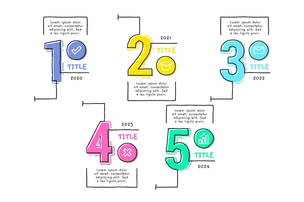 Infograf A De L Nea De Tiempo De Plantilla Dibujada A Mano Vector Gratis