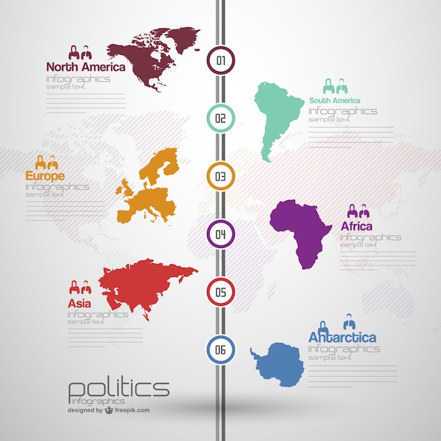 Mapa Del Mundo Colorido De Infografia Descargar Vectores Gratis Images