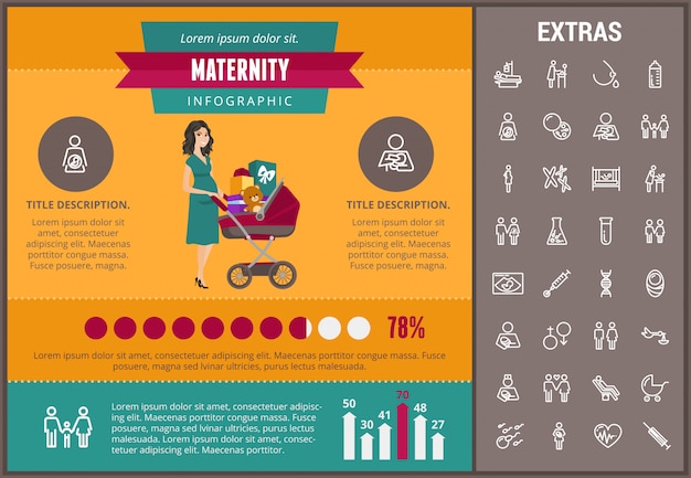 Infografía De Maternidad Plantilla Elementos E Iconos Vector Premium