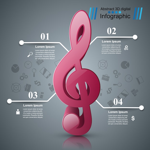 Infografía Musical Vector Premium 