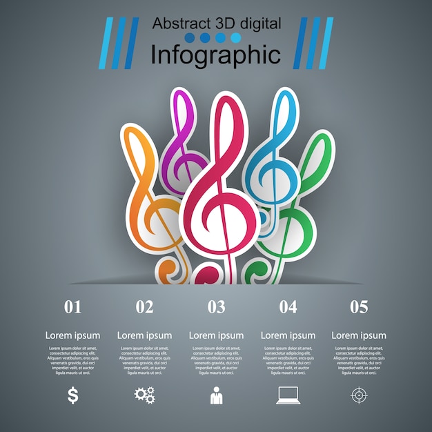 Infografía Musical Vector Premium 