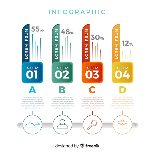 Infografía Con Paso Y Opciones. | Vector Gratis