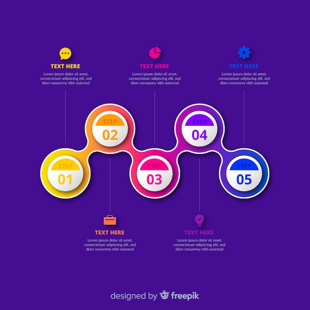 Infografía por pasos vector gratuito