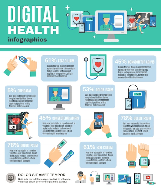 Infografía de salud digital Vector Gratis