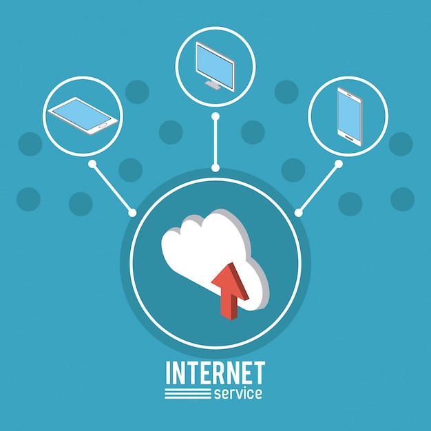 Infografía De Servicio De Internet Vector Premium