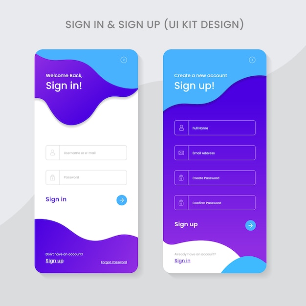 Download Iniciar sesión y registrarse ui kit app design premium | Vector Premium