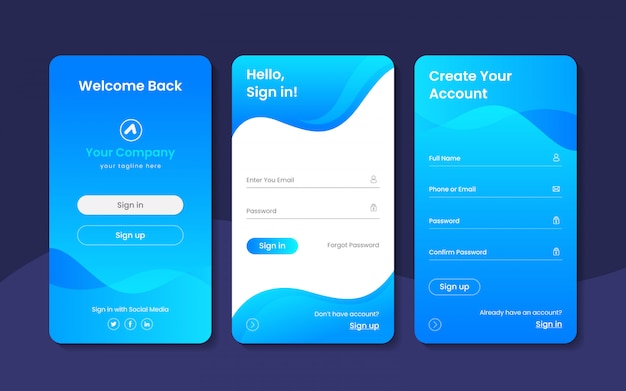 Iniciar Sesión Ui Kit O Plantilla De Diseño De Página De Inicio De Sesión Premium Vector Premium 