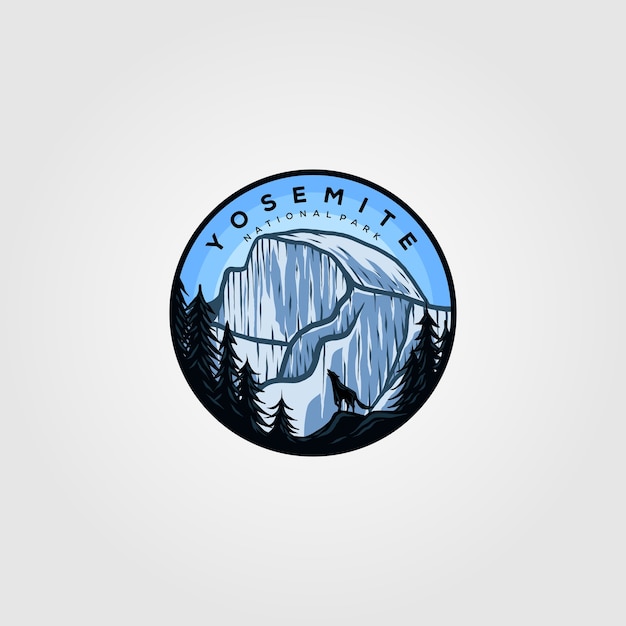 Insignia Vintage Del Logo De Yosemite Vector Premium