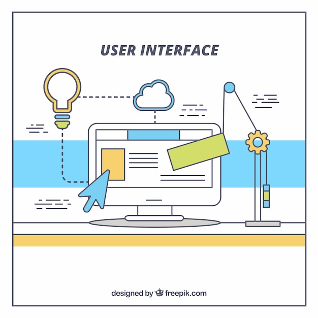 Interfaz De Usuario Con Elementos Web Vector Gratis