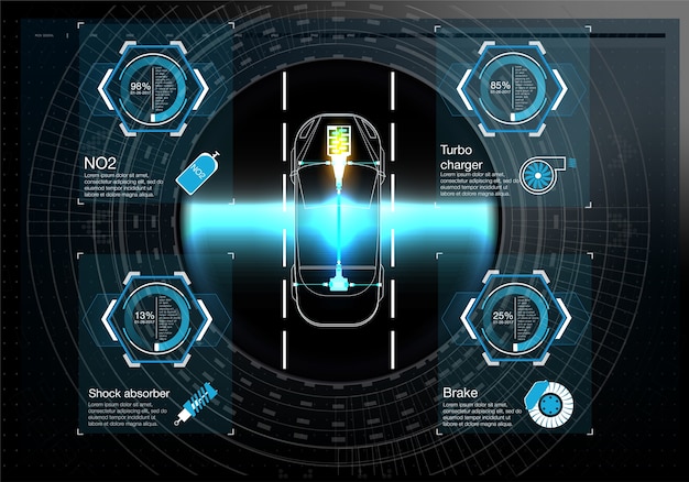 Interfaz De Usuario Futurista Interfaz De Usuario De Hud Interfaz De Usuario Tactil Grafica Virtual Abstracta Vector Premium