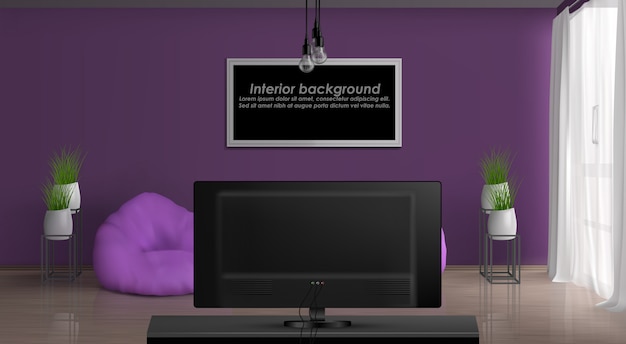 Interior realista acogedor del vector 3d de la sala de estar de la casa o  del