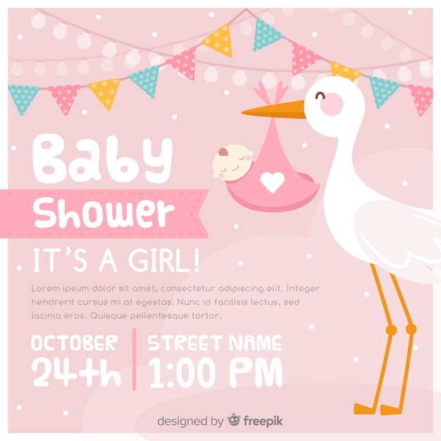 Invitación De Baby Shower Vector Gratis