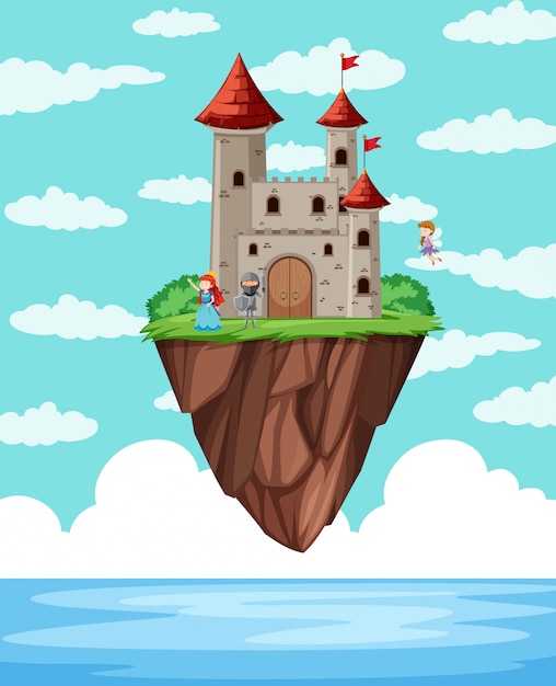 Una Isla Castillo Sobre El Océano. | Vector Gratis